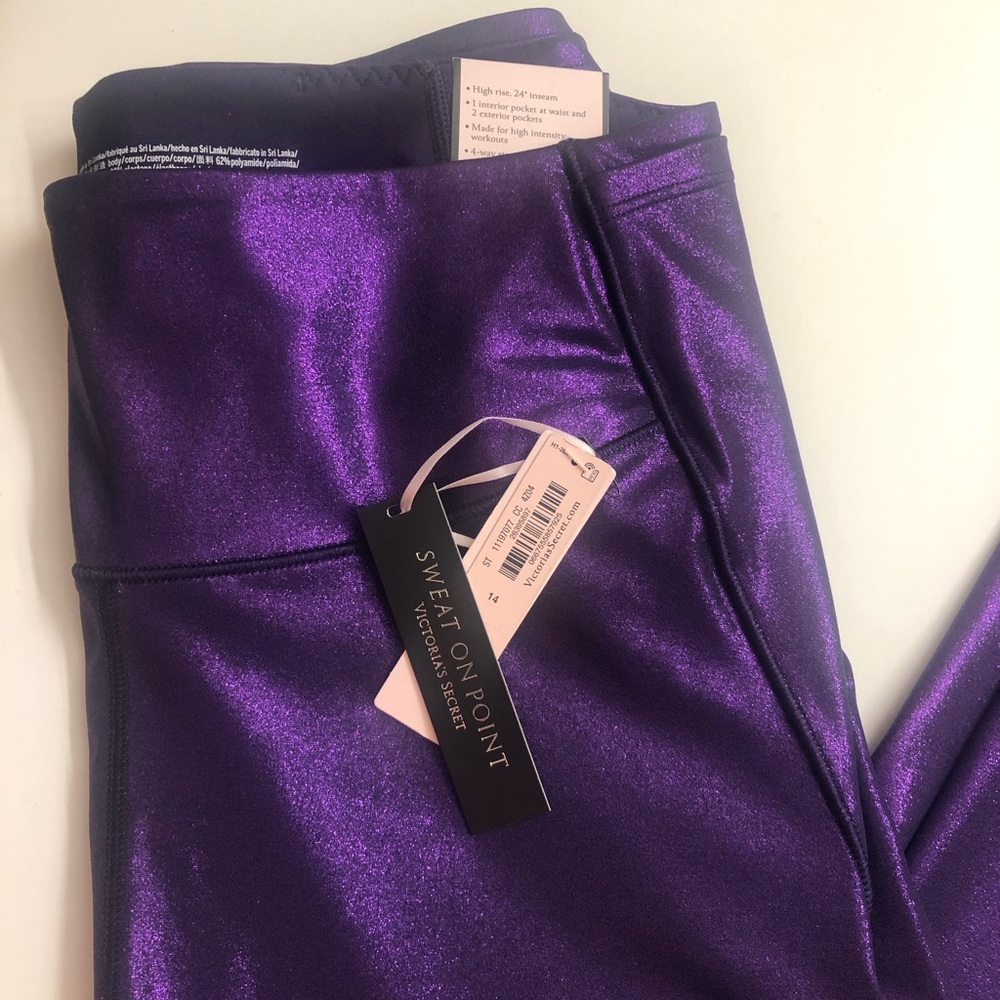 NWT Victoria’s Secret 💜purple leggings💜 Size 14